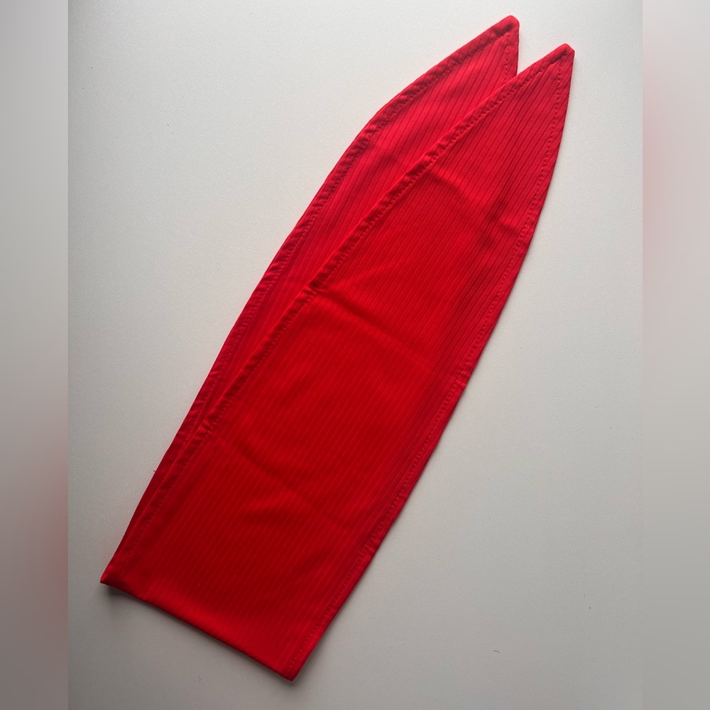 Red Ribbed Headband / Neck Scarf